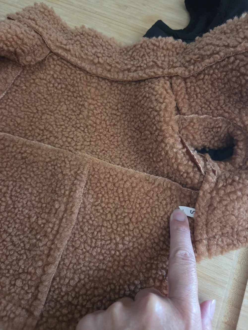 Dog Brown Sherpa Lined Jacket with Black Dachshund Print Vest